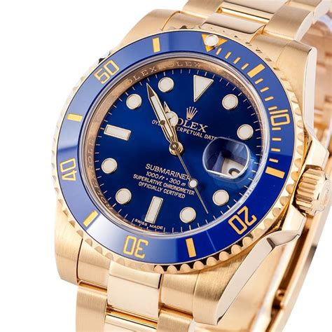 rolex submariner all gold blue face